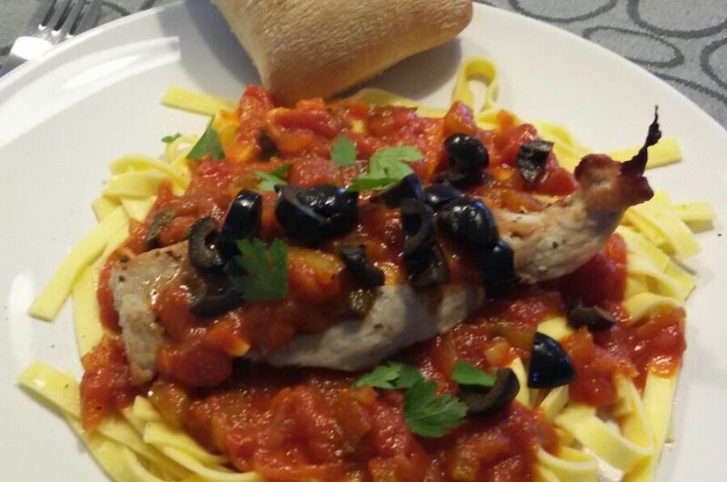 Tagliatelle met hamlappen