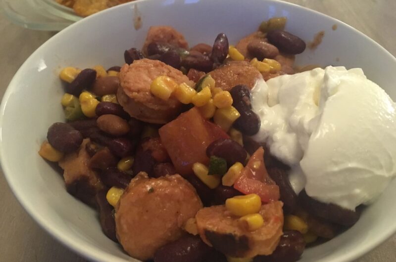 Mexicaanse schotel met worst